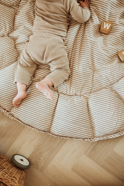 Play&Go Organic Bloom Legetæppe, Stripes Blue