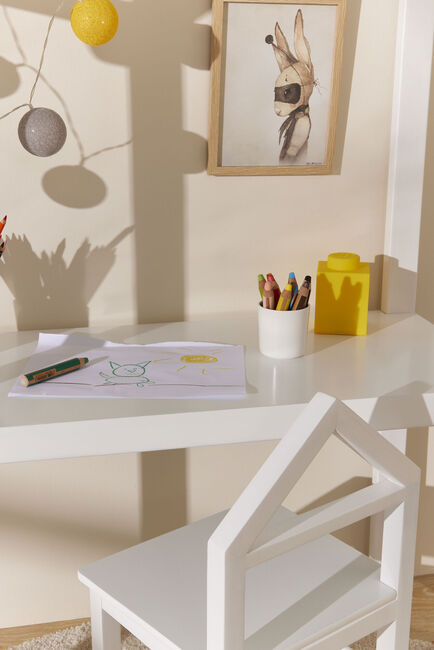 JLY  Huset Skrivebord med Stol, Hvid