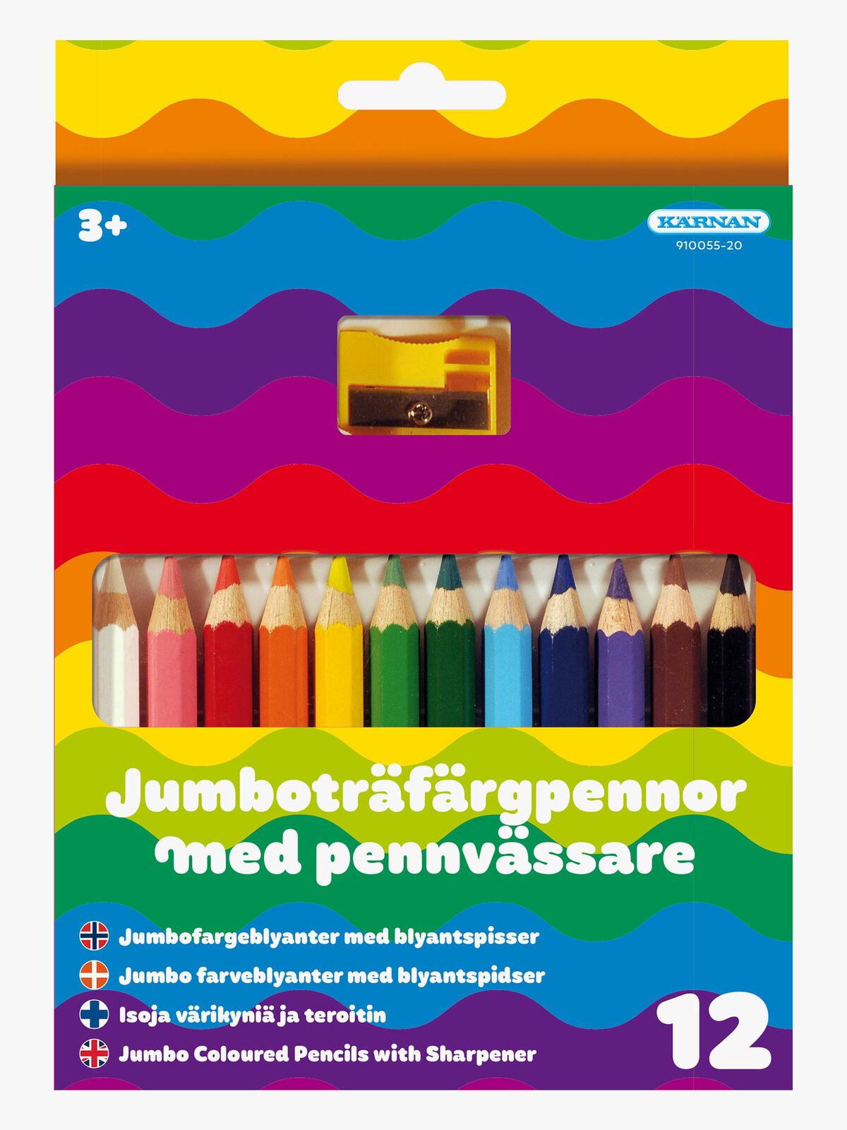 Egmont Kärnan Træfarvepens 12 stk Halv-Jumbo