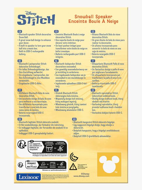 Disney Stitch Snekugle Bluetooth-højttaler