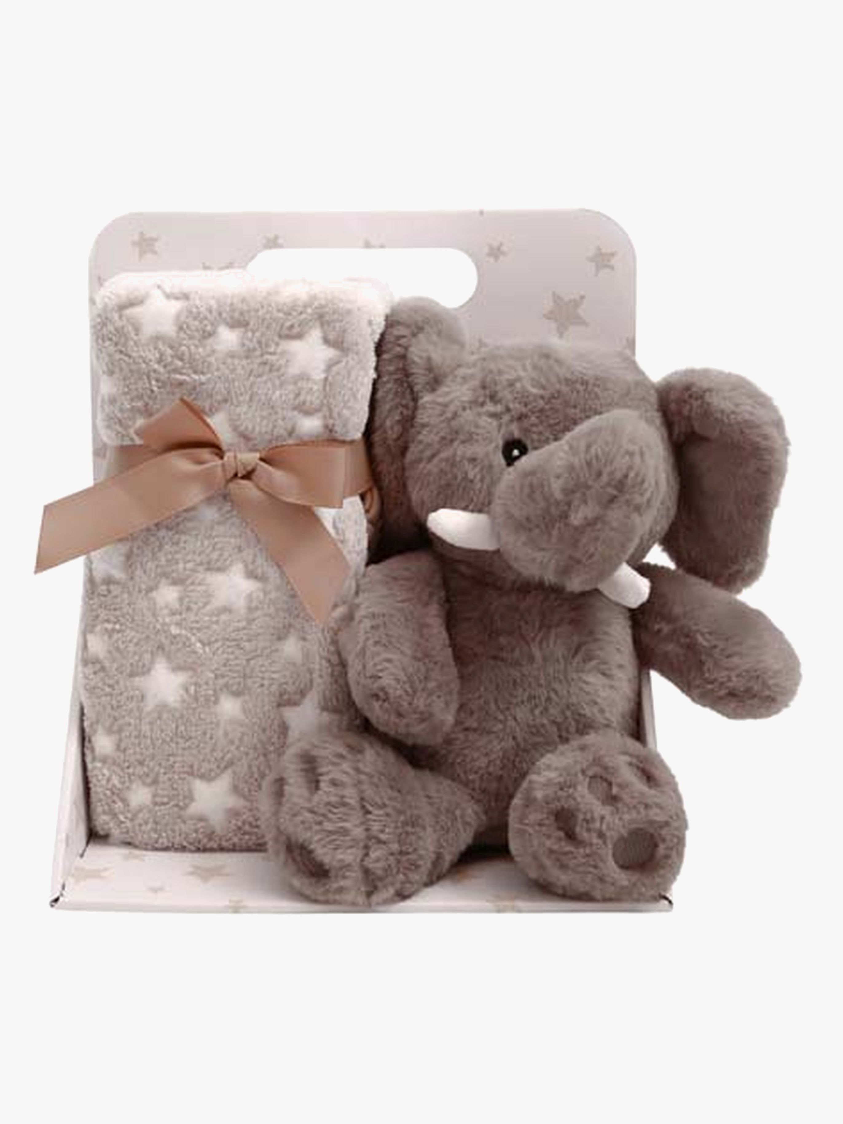 CarloBaby Fleecetæppe og Bamse Elefant, Brun