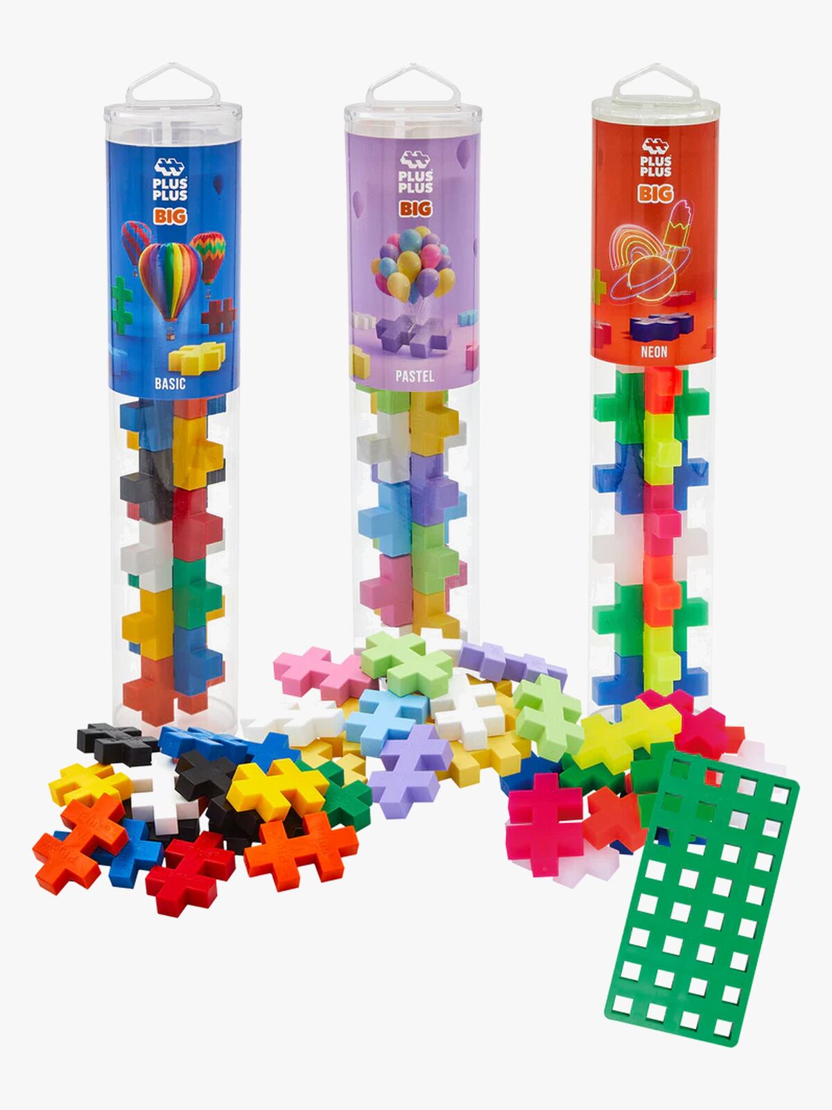 Plus-Plus BIG Byggesæt med Bundplade & Tube 3x15 Dele