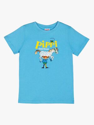 Pippi Langstrømpe X Martinex Pippi Logo T-shirt, Blå