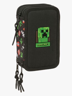 Minecraft  Fyldt Penalhus med 3 Rum 37 Dele, Sort