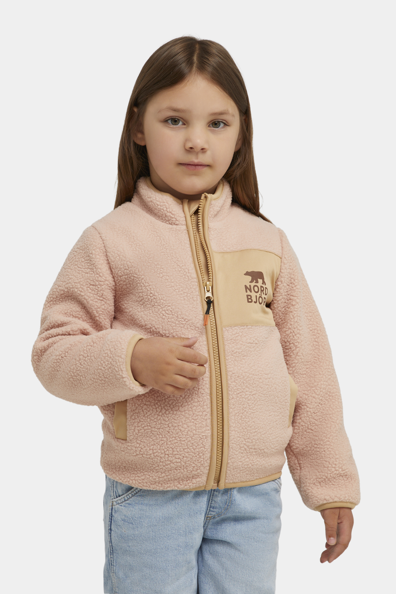 Nordbjörn Strömmen Vindtæt Fleecetrøje, Pink, 110-116