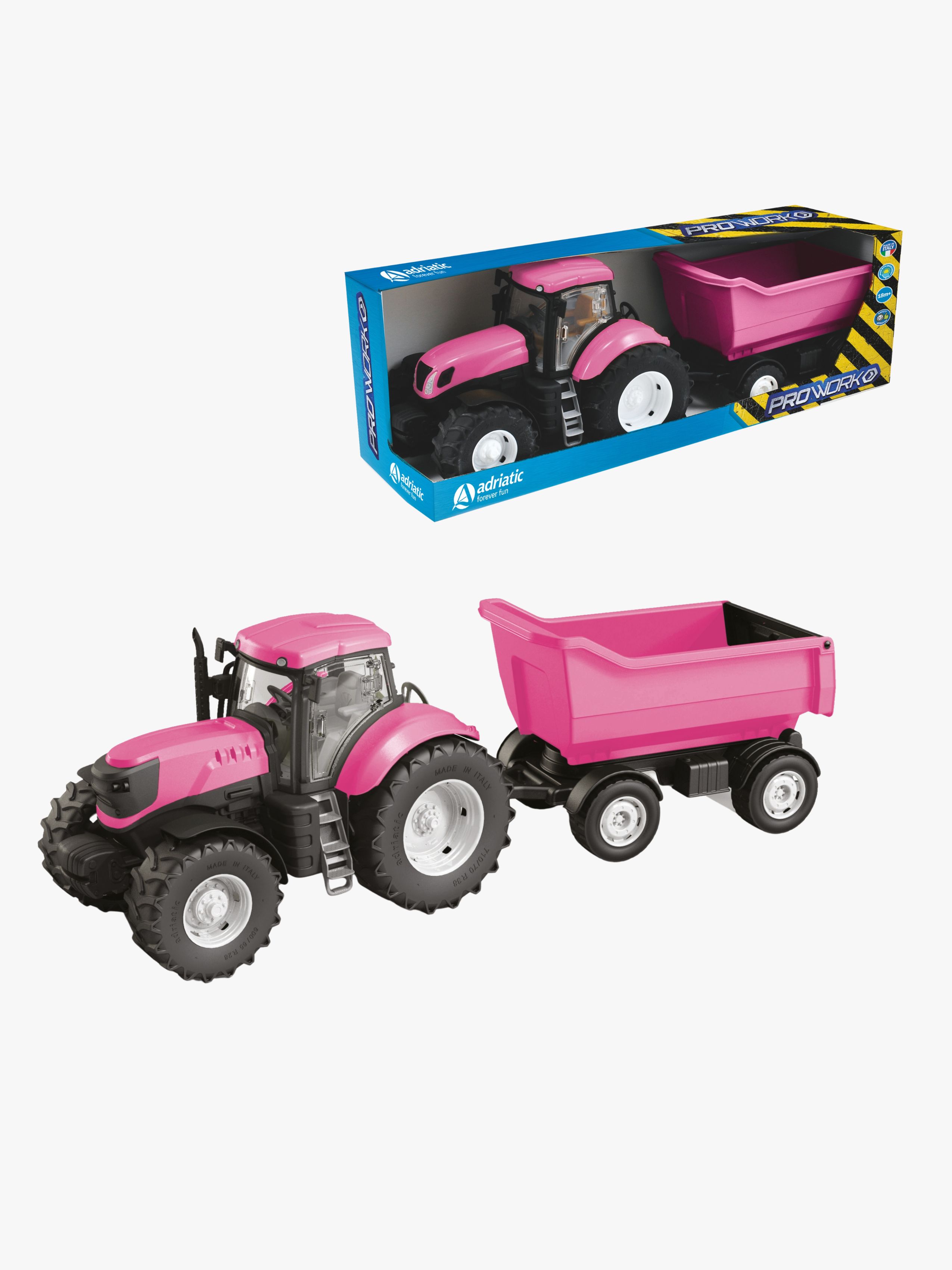 Adriatic Traktor Med Høj Anhænger, Rosa