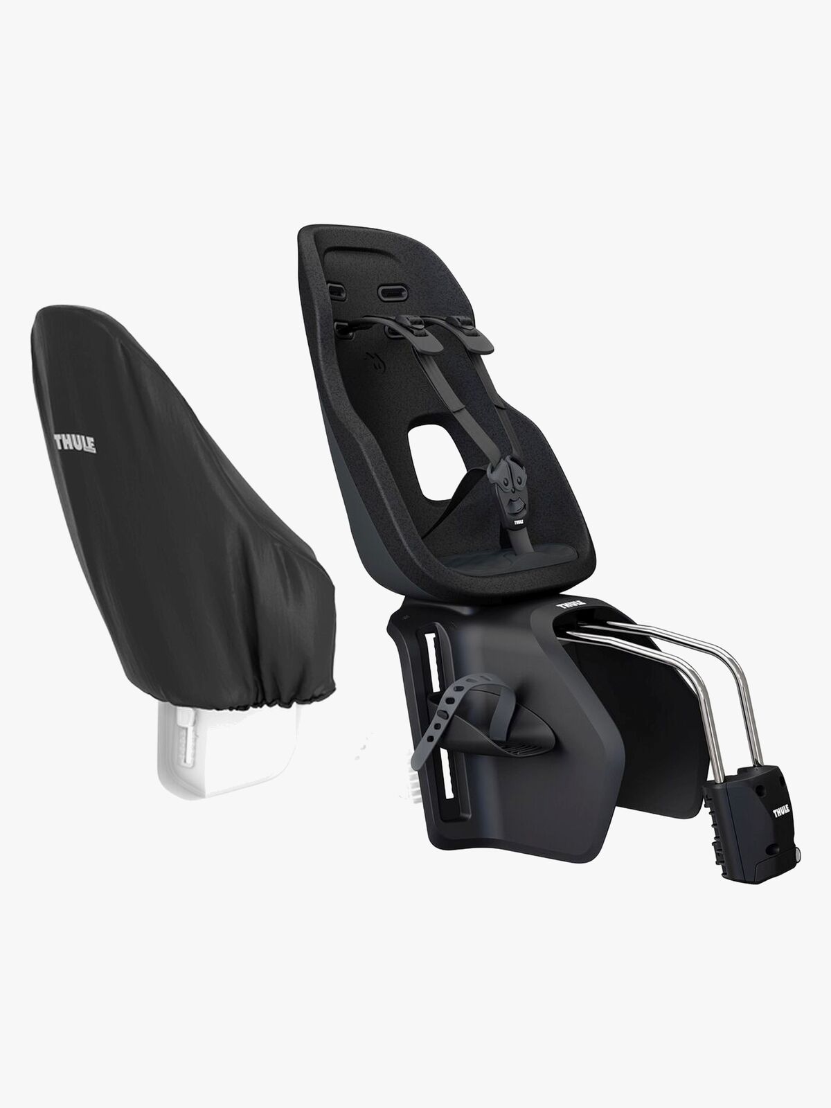 Thule Yepp Nexxt 2 Maxi Frame Mount Cykelstol inkl. Regnslag, Midnight Black