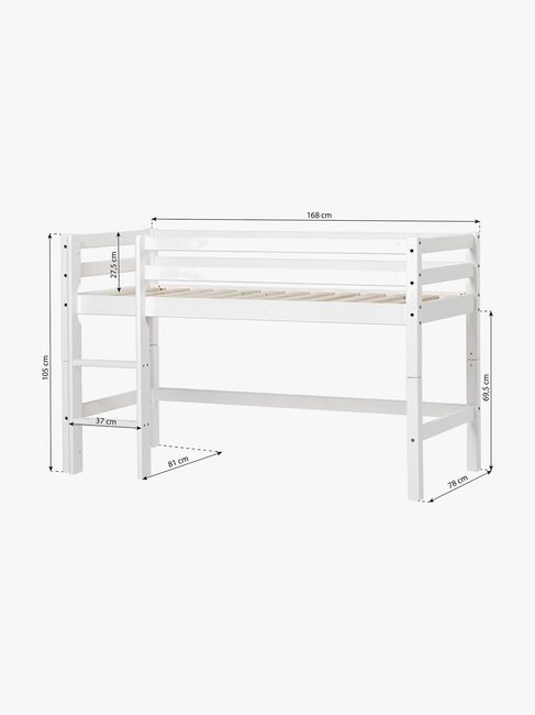 Hoppekids Basic Halvhøj Seng 70x160, Hvid