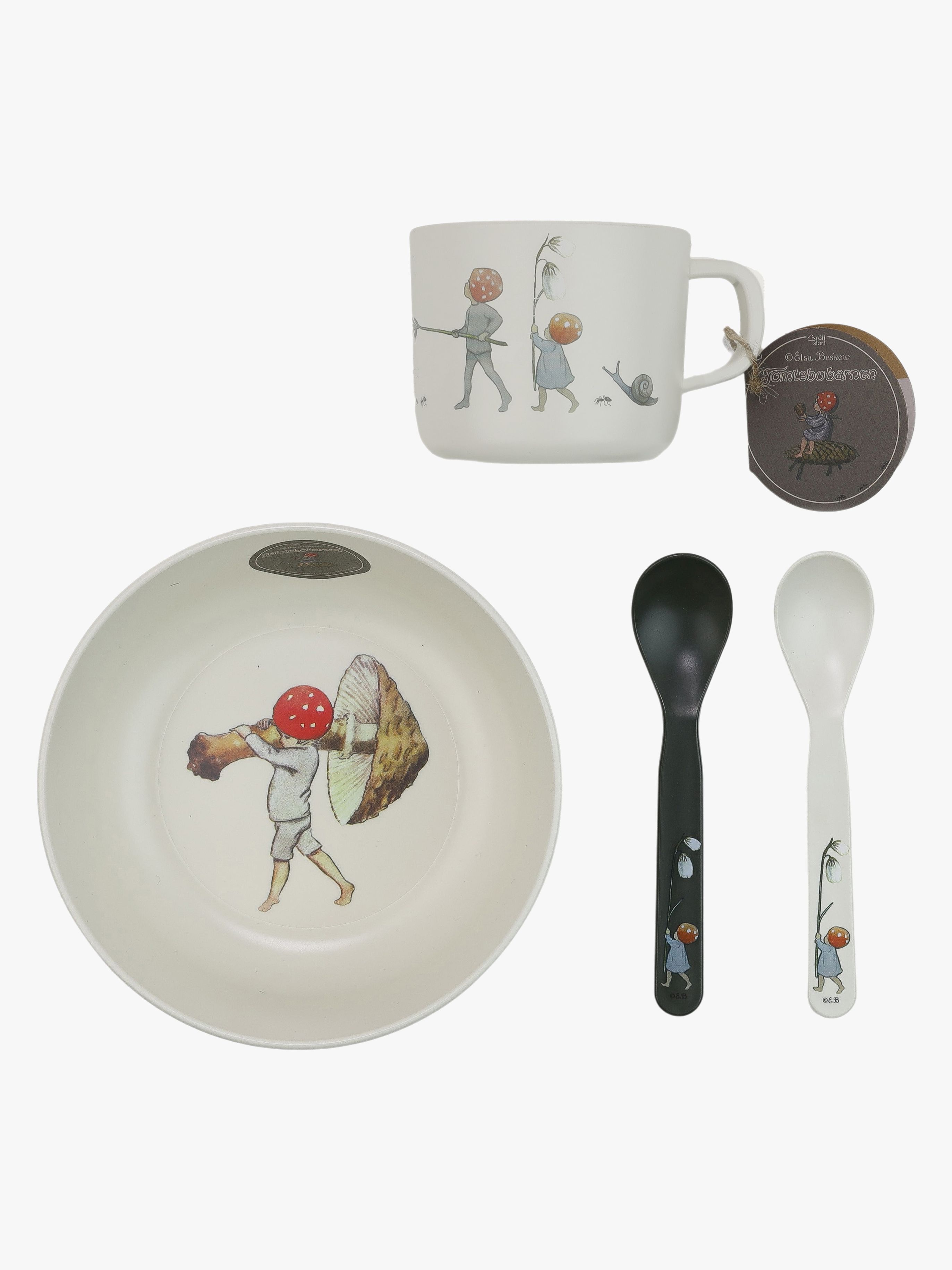 Elsa Beskow  Julemandens børn Spisesæt 3 Dele, Beige