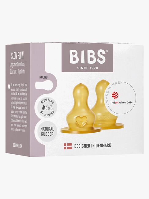 BIBS Slow Flow Sut Latex 2-pak, Gul