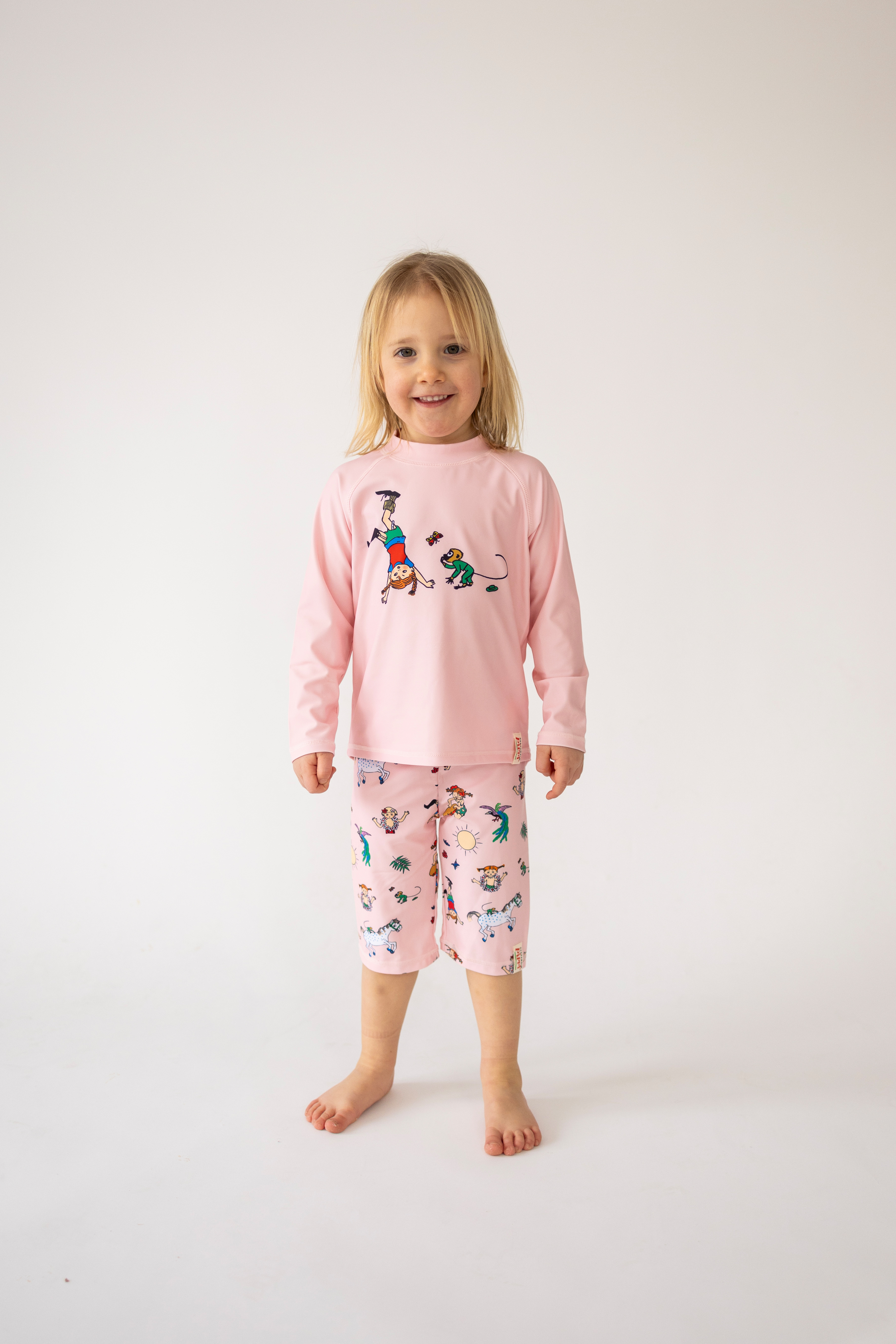 Geggamoja UV-Sæt Pippi Langstrømpe, Pink, 110-116