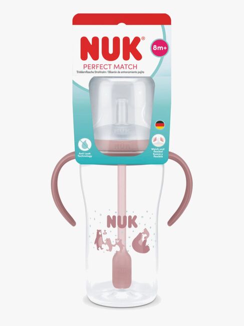 NUK Perfect Match Øvekop med Sugerør 260 ml, Bear N2163-21-4552_3a.jpg