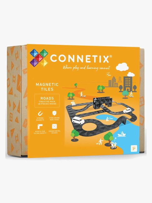 Connetix Magnetiske Byggeklodser Vejsæt Creative Roads 48 Dele