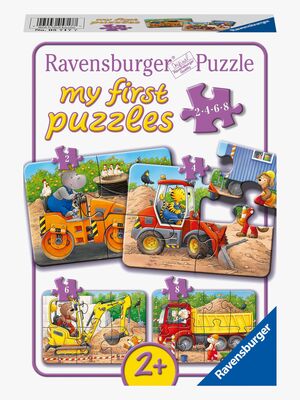 Ravensburger My First Puzzles Puslespil Dyr På Byggepladser 4-i-1