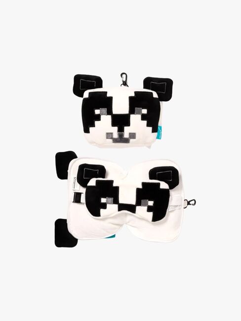 Relaxeazzz Plush Minecraft Rejsepude & Øjenmaske, Panda CUSHMask-432-4817_1.jpg