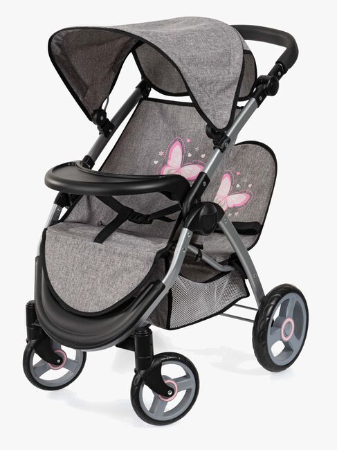 Bayer Design Twin Star Tvillingedukkevogn, Grå