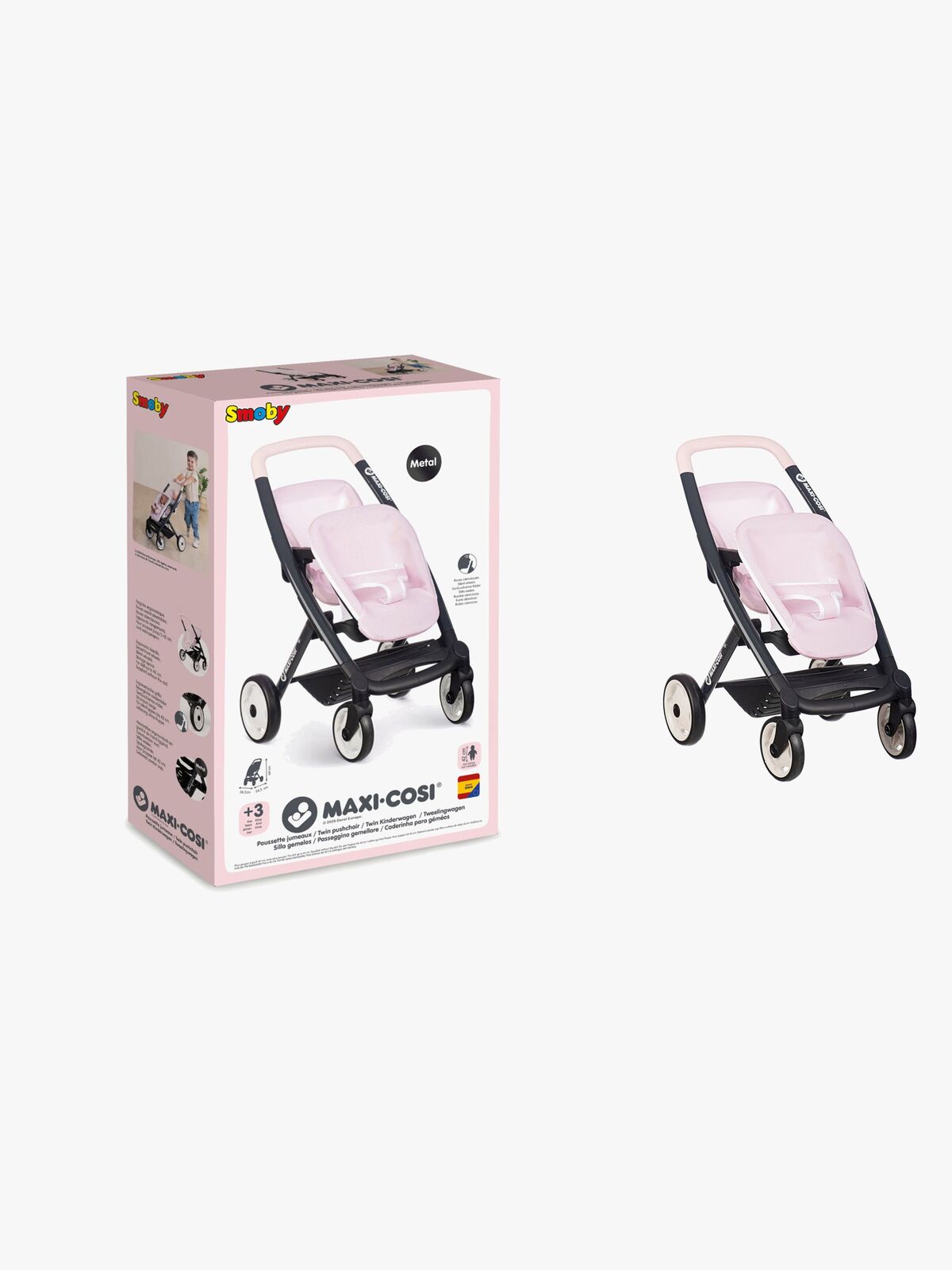 Smoby MAXI-COSI Tvillingevogn, Pink