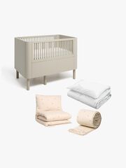 Alice & Fox JUNE Vokseseng inkl Sengesæt TWIGGIE 100x130, Dusk Beige