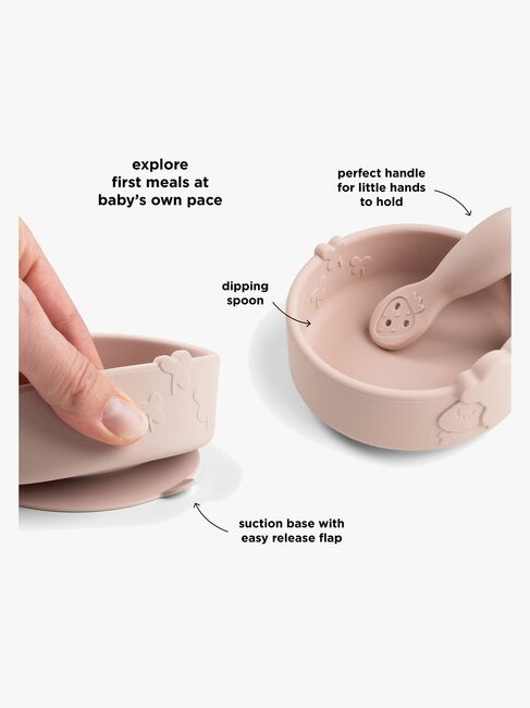 Done By Deer Sheepy Silikone Spisesæt Stick & Stay, Powder