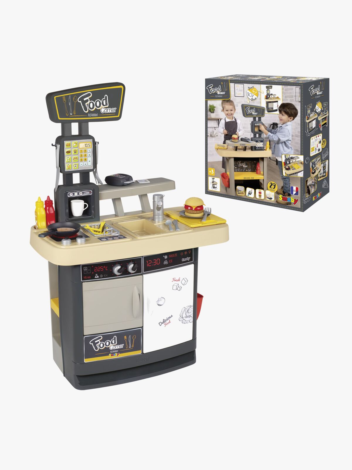 Smoby Legekøkken Restaurant Food Corner 2-in-1