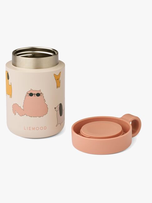 LIEWOOD Kiani mønstret madtermos, katte & hunde/sand