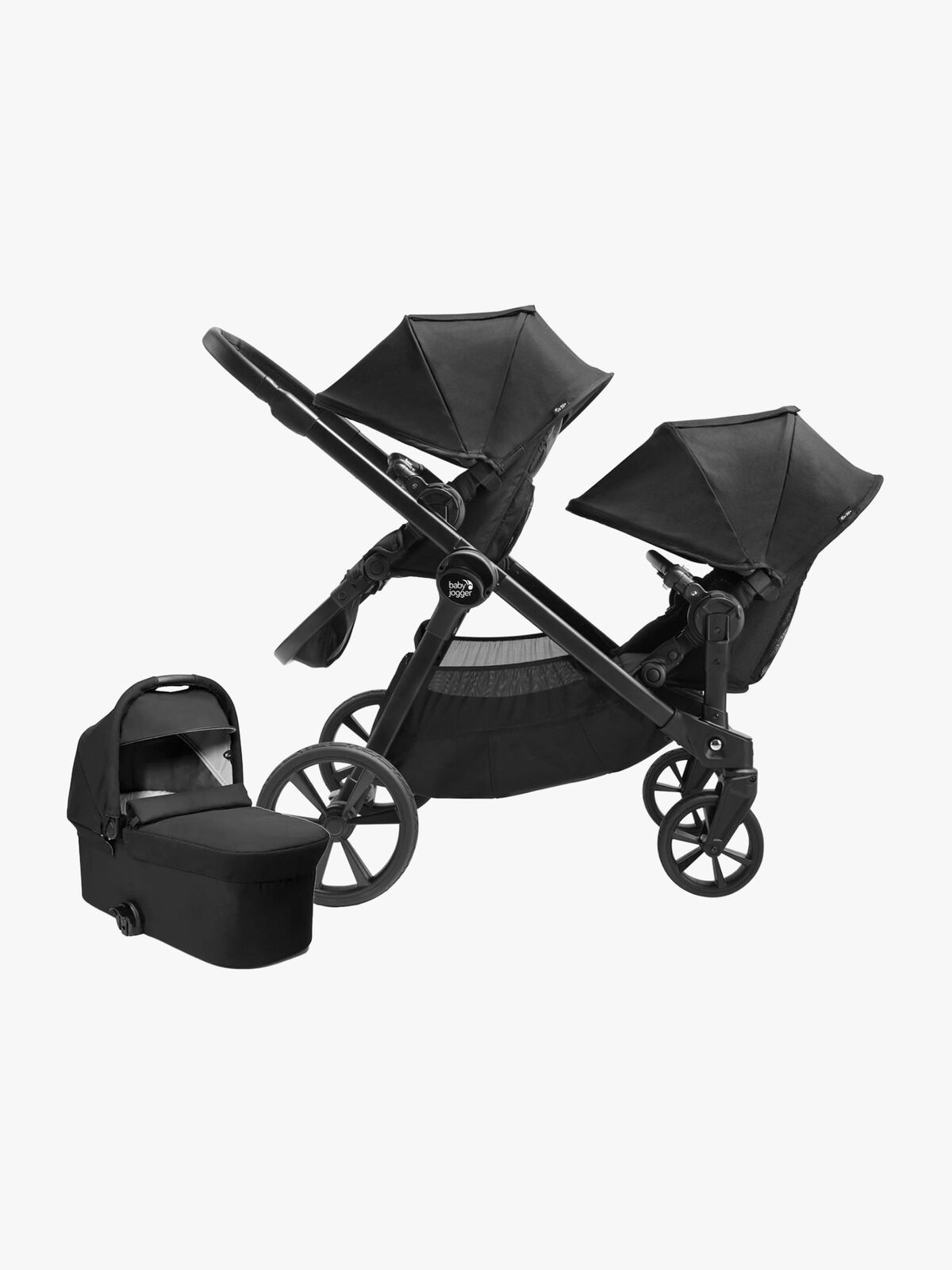 Baby Jogger City Select 2 Tencel Søskendevogn, Lunar Black