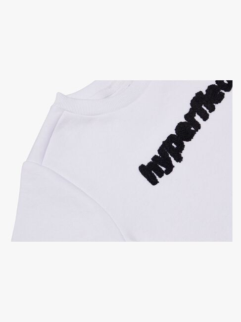 Hyperfied Running Short Sleeve Logo Sweatshirt, Snow White