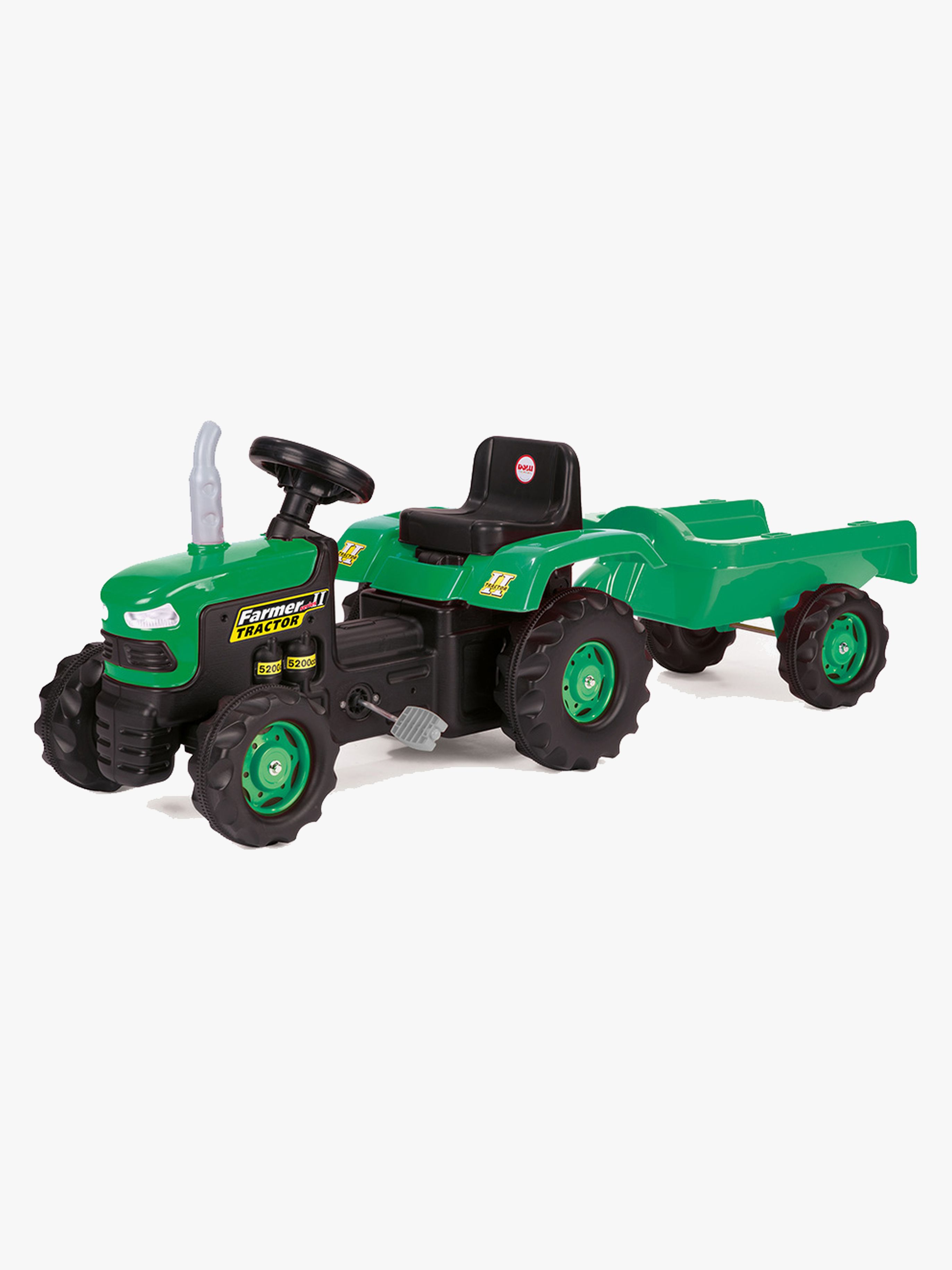DOLU Pedaltraktor m. Anhænger, Grøn
