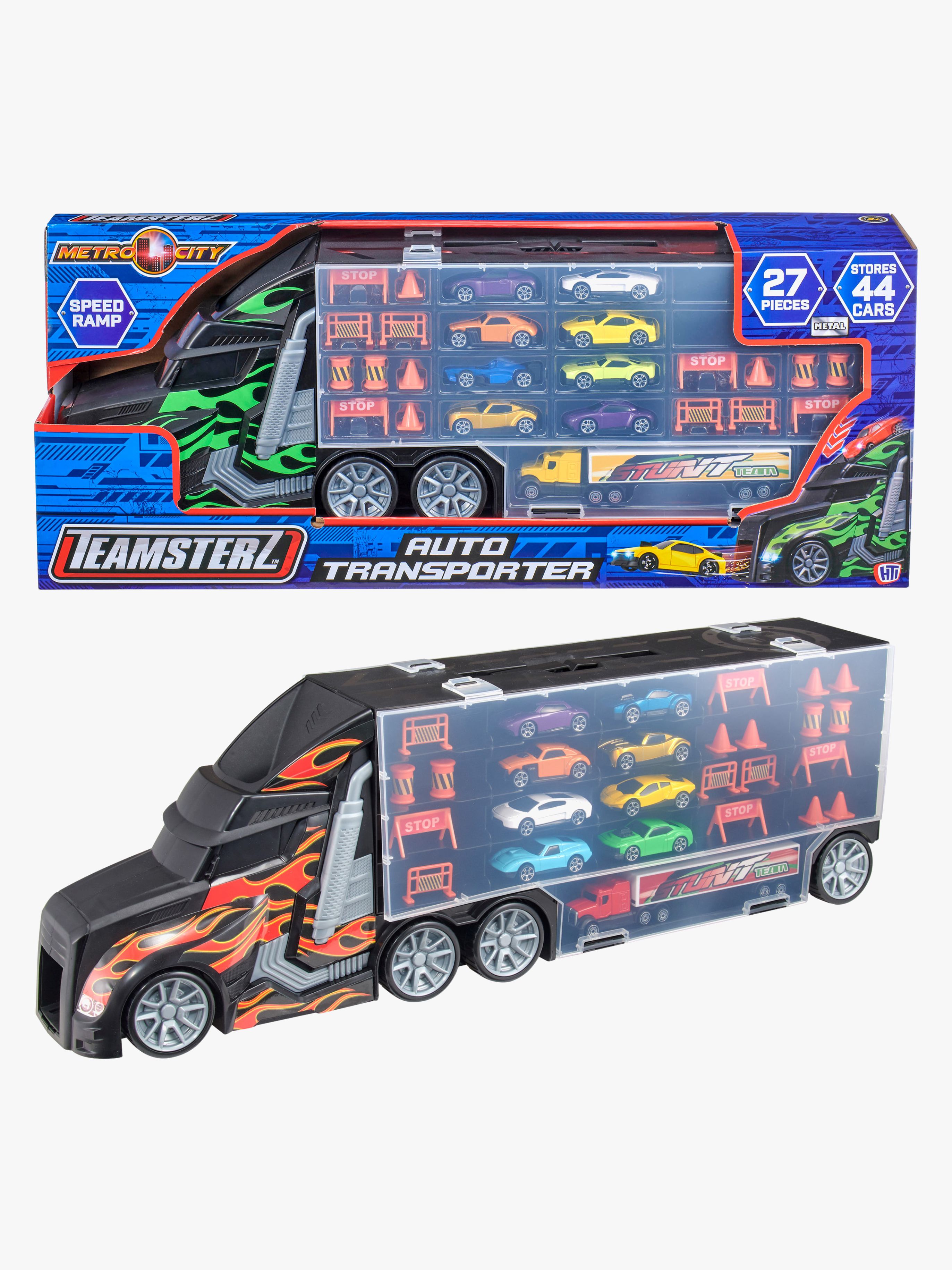 Teamsterz Metro City Legesæt Auto Transporter med 8 Biler
