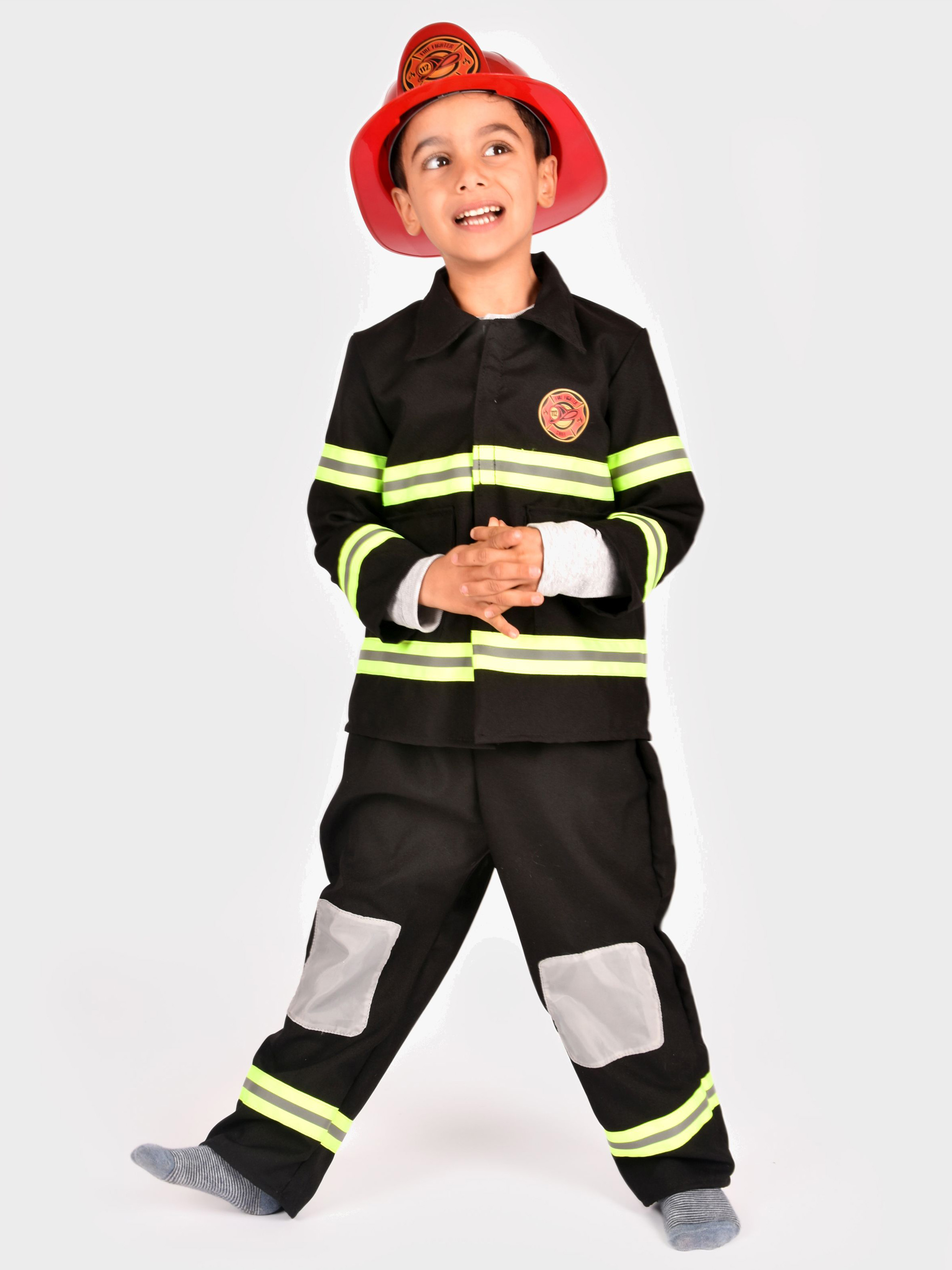 Den Goda Fen Kostume Brandmandssæt 110-116 cm, Mørkeblå