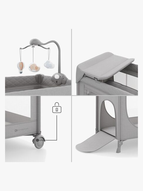 Kinderkraft LEODY UP Weekendseng med Tilbehør, Grey