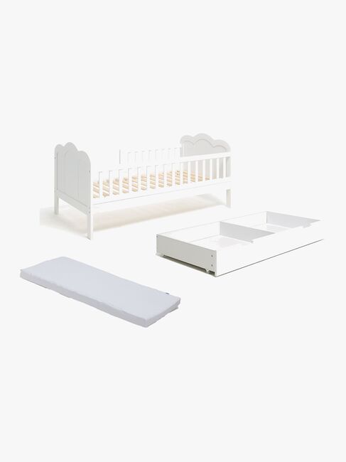 JLY DREAM Juniorseng ESTER inkl Sengeopbevaring & Madras 70x140, Hvid