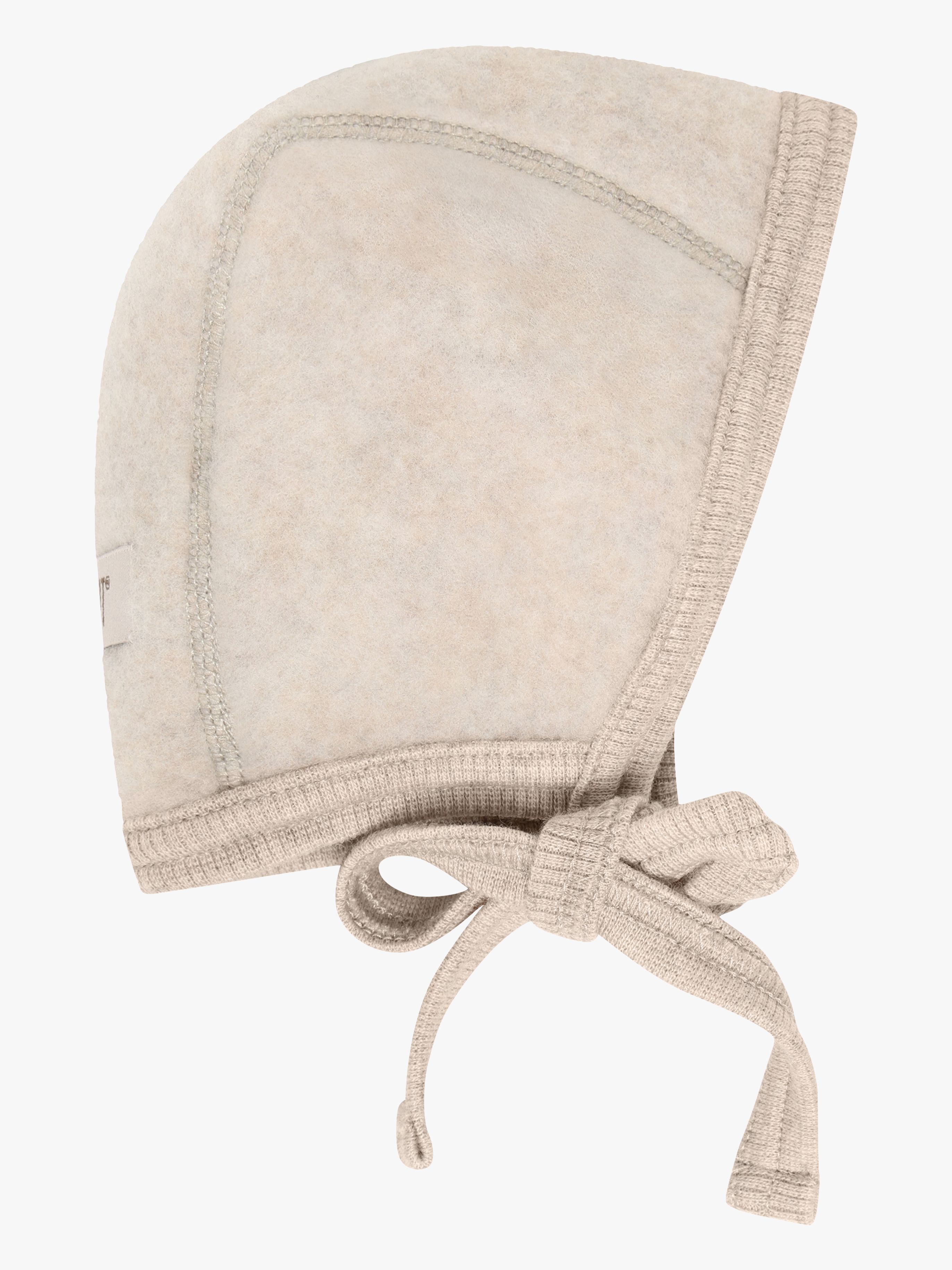 Huttelihut Baby Hjelmhue Uldfleece Merino, Camel Melange, 48