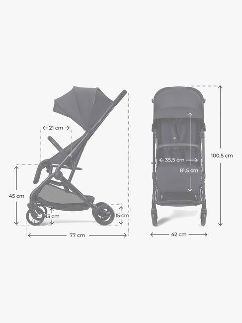 Kinderkraft INDY 3 Klapvogn, Coal Black