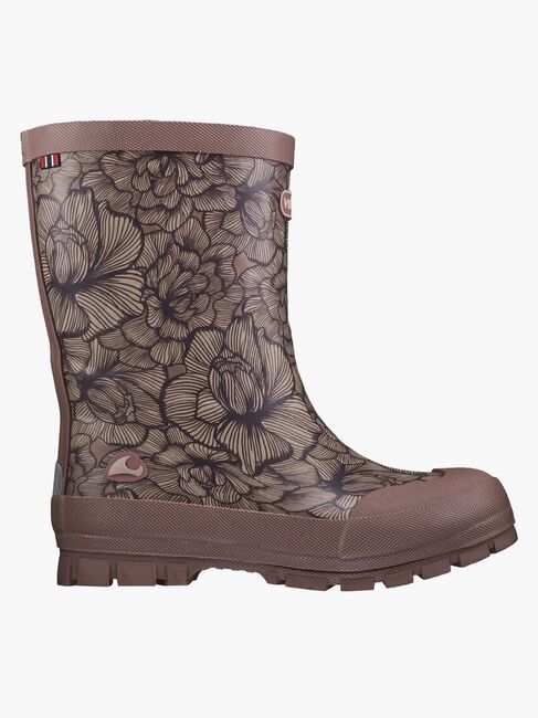 Viking Jolly Thermo Print Forede Gummistøvler, Dusty Pink/Cream