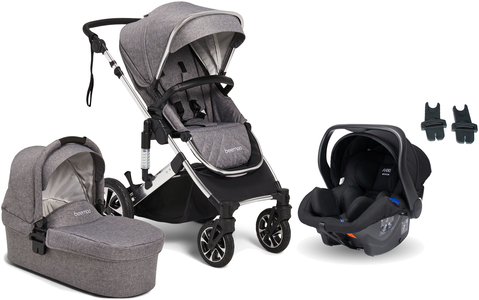 Beemoo Maxi 4 Duovogn Inkl. Axkid Modukid Infant Autostol Baby, Grey/Silver