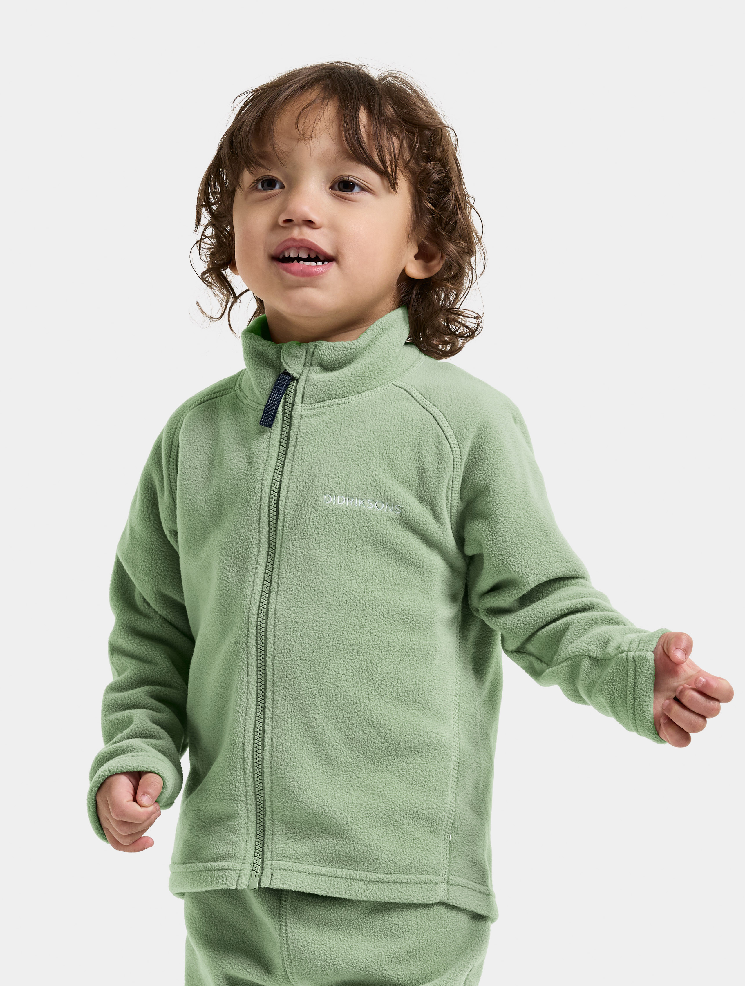 Didriksons Monte Fleecetrøje, Sage Green, 80