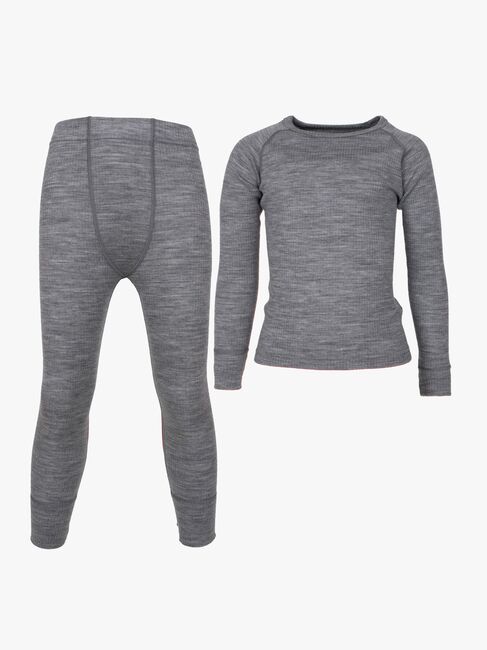 Lindberg Rib Merino Skiundertøj Merinould, Grey Melange