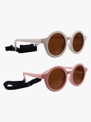 CarloBaby  Fleksible Solbriller Luma 2-pak 0-3 År, Hvid/Lyserød