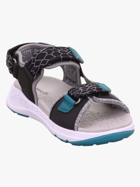 Superfit Criss Cross Sandal, Black/Green