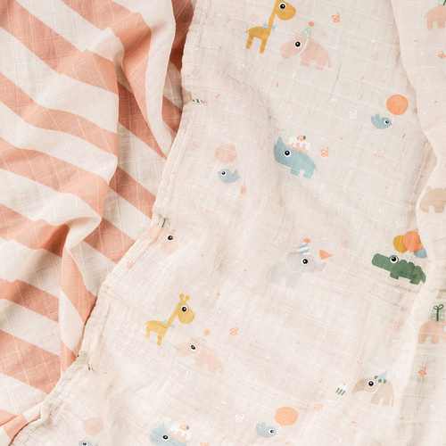 Done By Deer Celebration Musselin Tæppe 2-pak, Powder