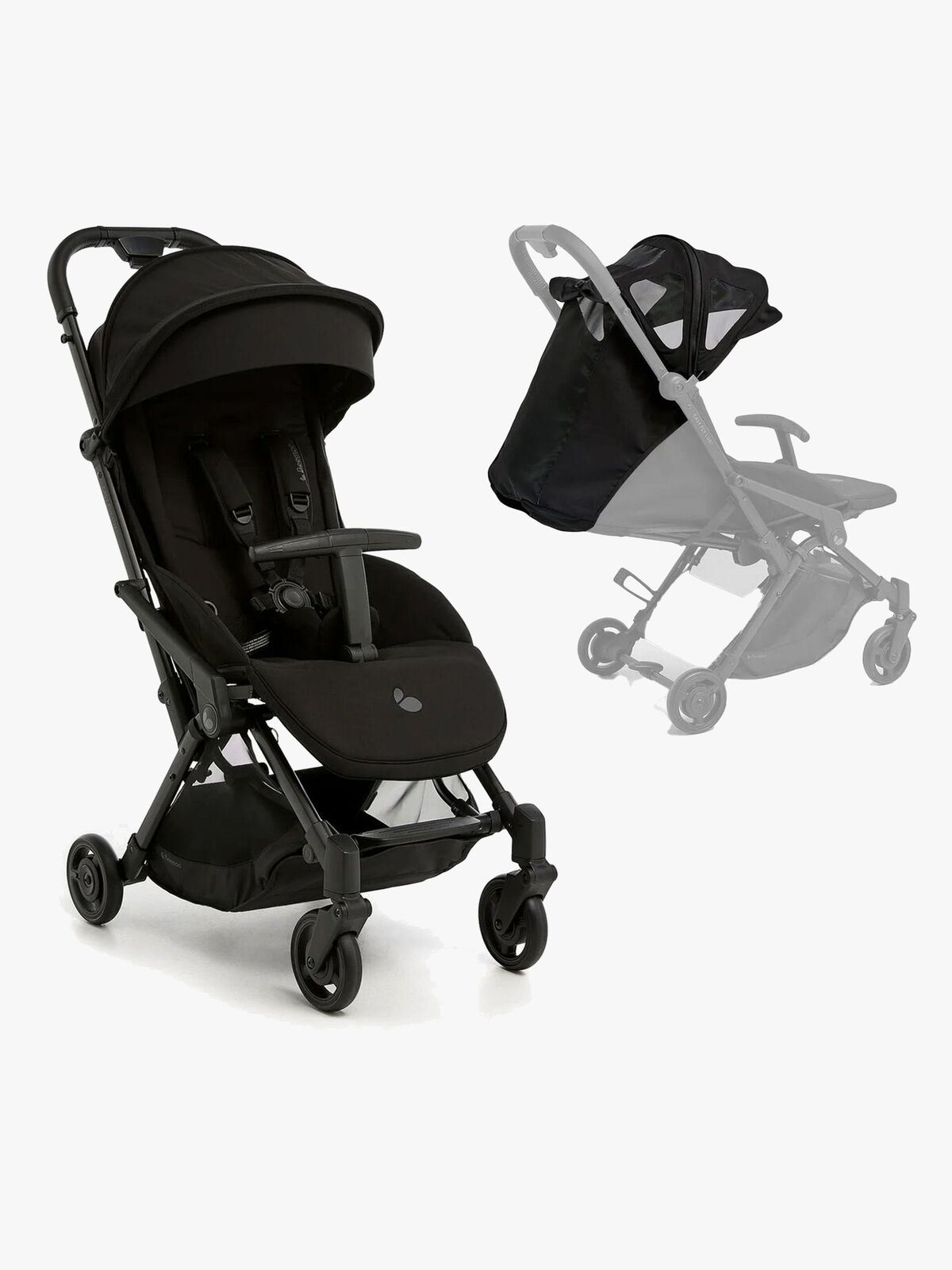 Beemoo Easy Fly Lux 4 Klapvogn inkl. Breezy Kaleche, Jet Black