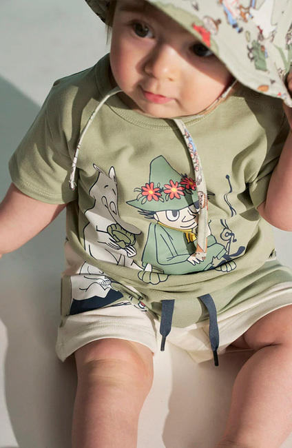 Mumitroldene by Martinex Free Time Shorts Sæt, Grøn/Hvid