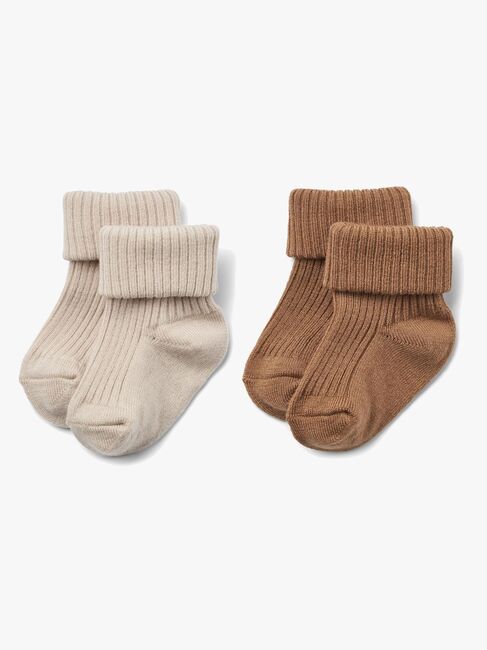 Wheat Ziggy Baby Strømper 2-pak Uld, Caramel 1924588-5073-1550_1.jpg