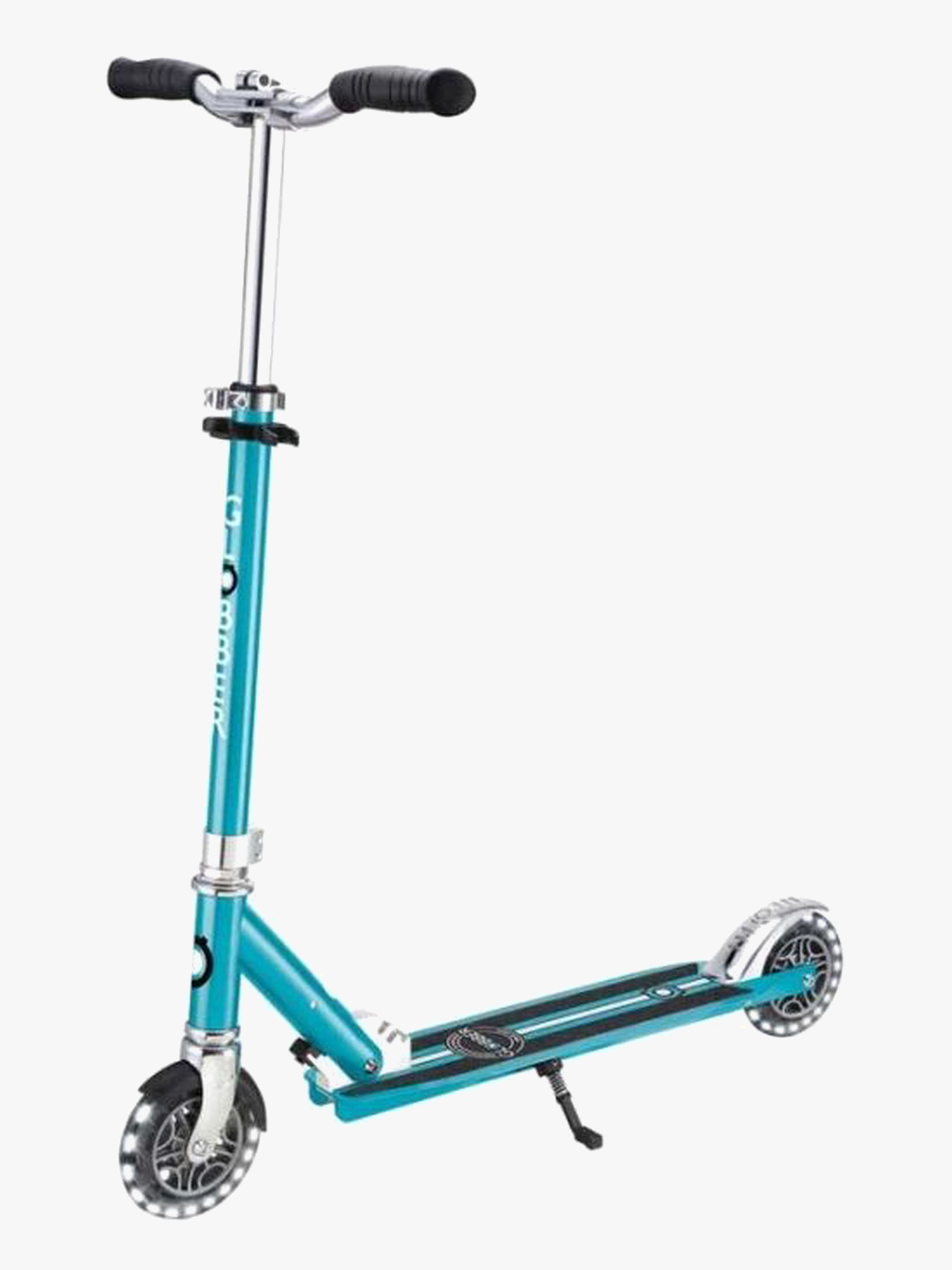 Globber Flow Element Lights Chrome Finish Løbehjul, Aqua Blue