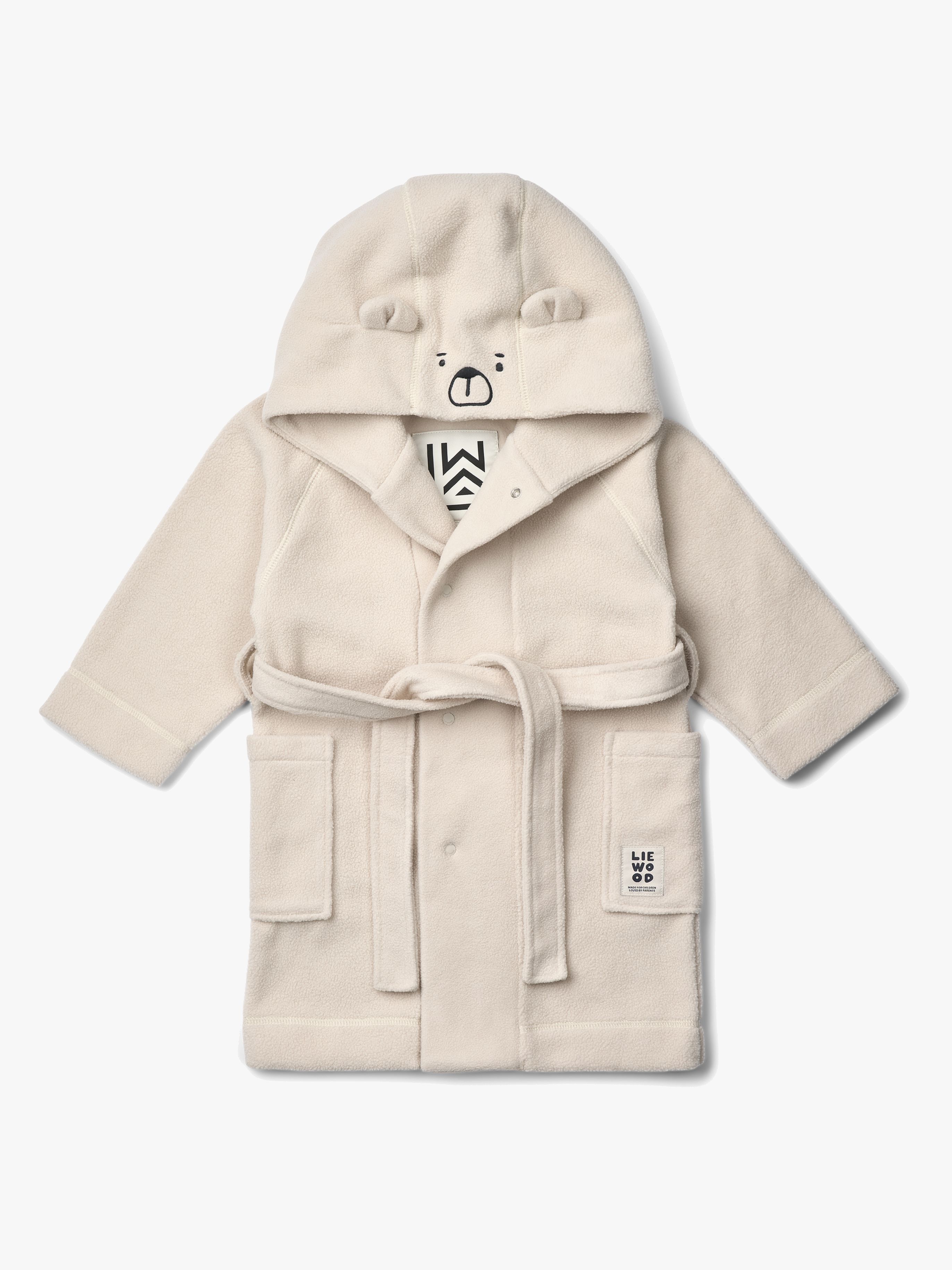 LIEWOOD Minik Bear Fleece Badekåbe, Sandy, 1-2 år