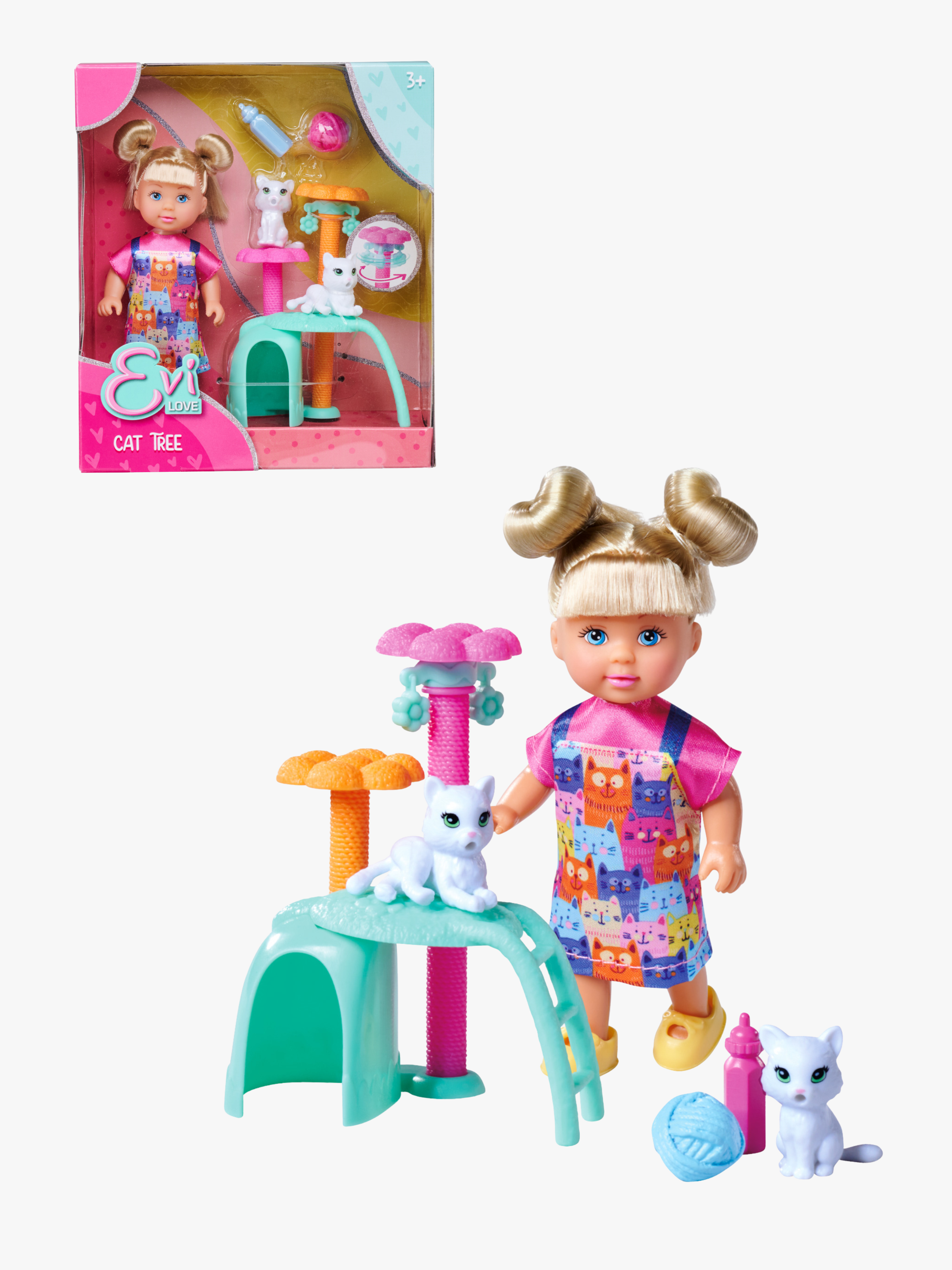Evi Love Legesæt Dukke Med Katte 12 cm
