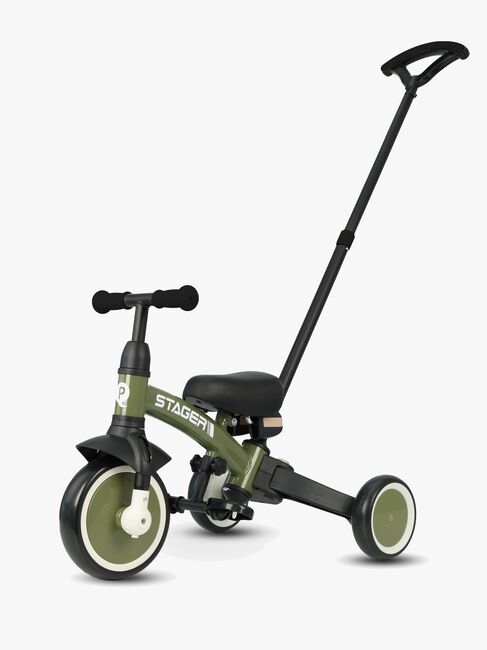QPlay Stager 3-i-1 Transformerbar Trehjulet Cykel, Grøn