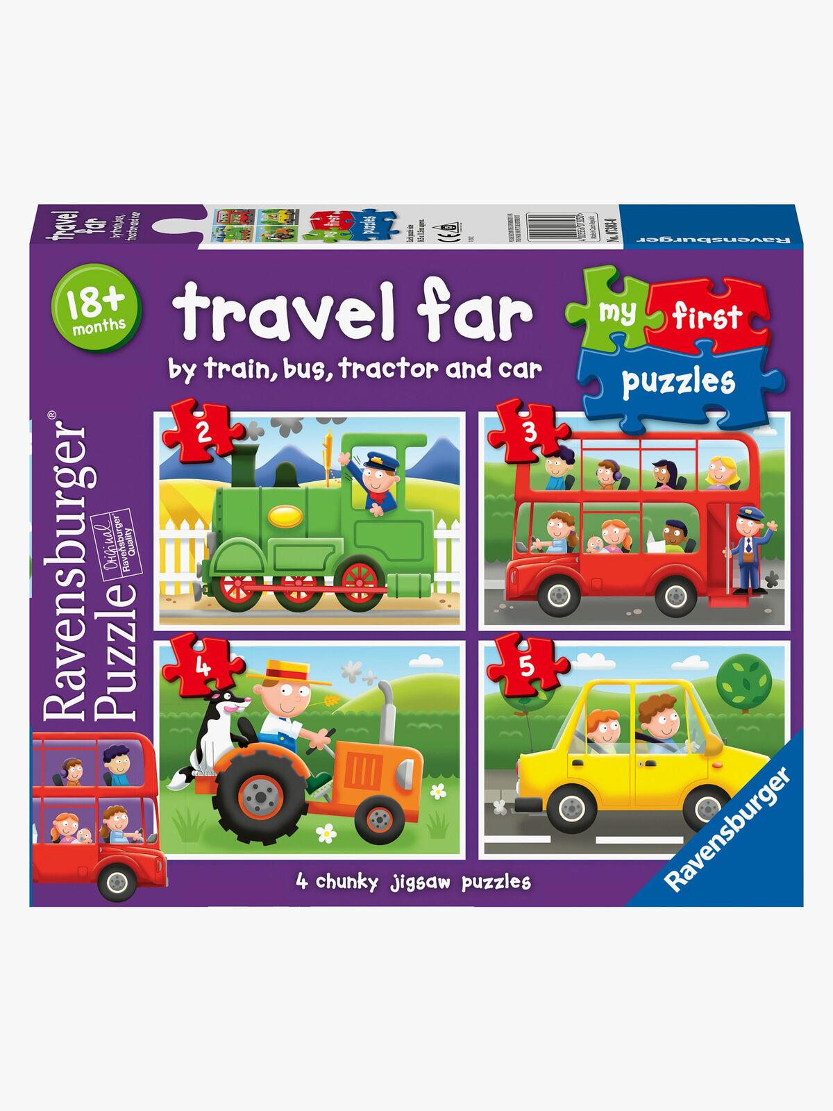 Ravensburger My First Puzzles Travel far Puslespil 4-i-1
