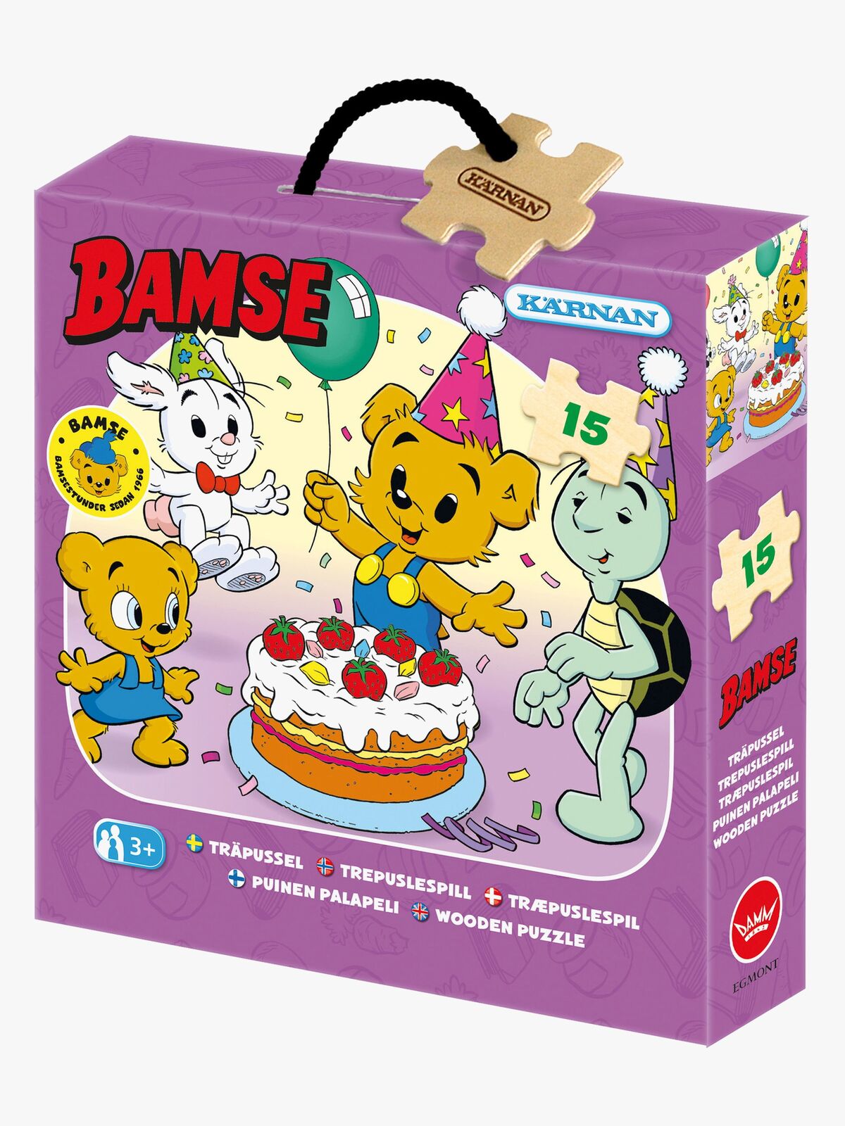 Egmont Kärnan Bamse Træpuslespil Festmotivet 15 Brikker